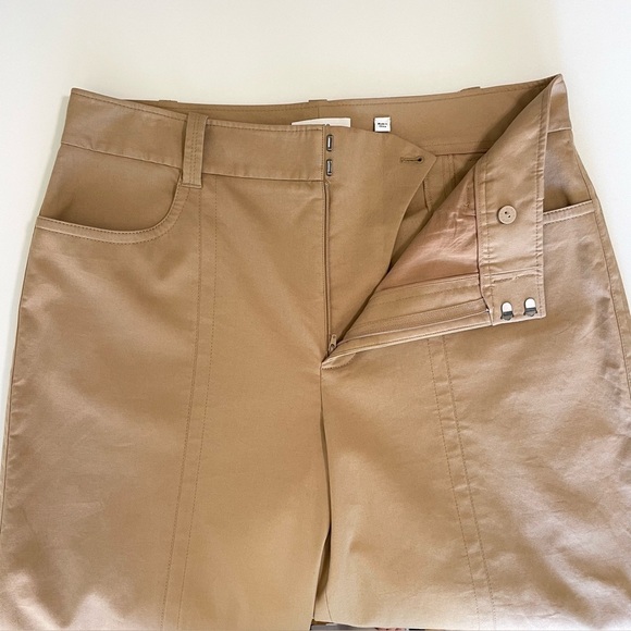 Vince Seam Front Trouser High Rise Wide Leg Cotton Pant Neutral Camel 14 Large - Picture 11 of 15